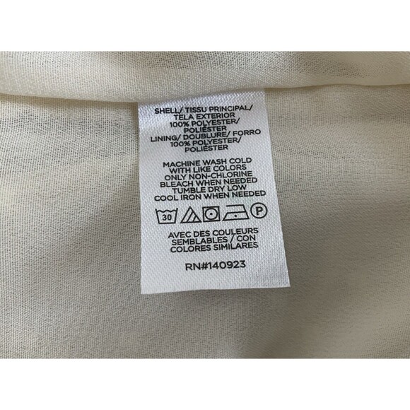 Loft Ruffle Lace Standing Collar Clip Smocked Yoke Blouse Cream Size Small NWT - Picture 12 of 13